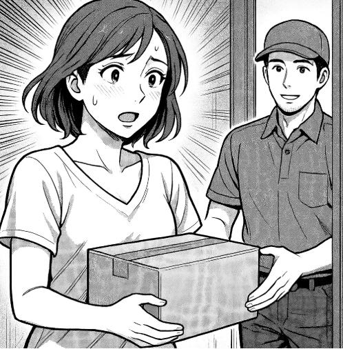 宅配便の荷物を受け取った瞬間、胸元に視線を感じて触ってほしいと思ってしまった